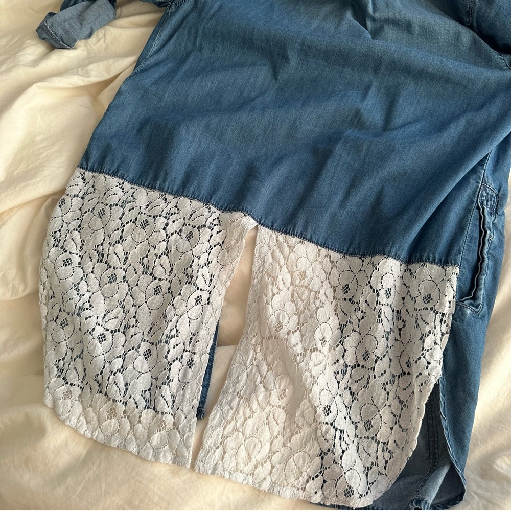 American Rag Light Denim Button Down Top/Jacket - Picture 3 of 3